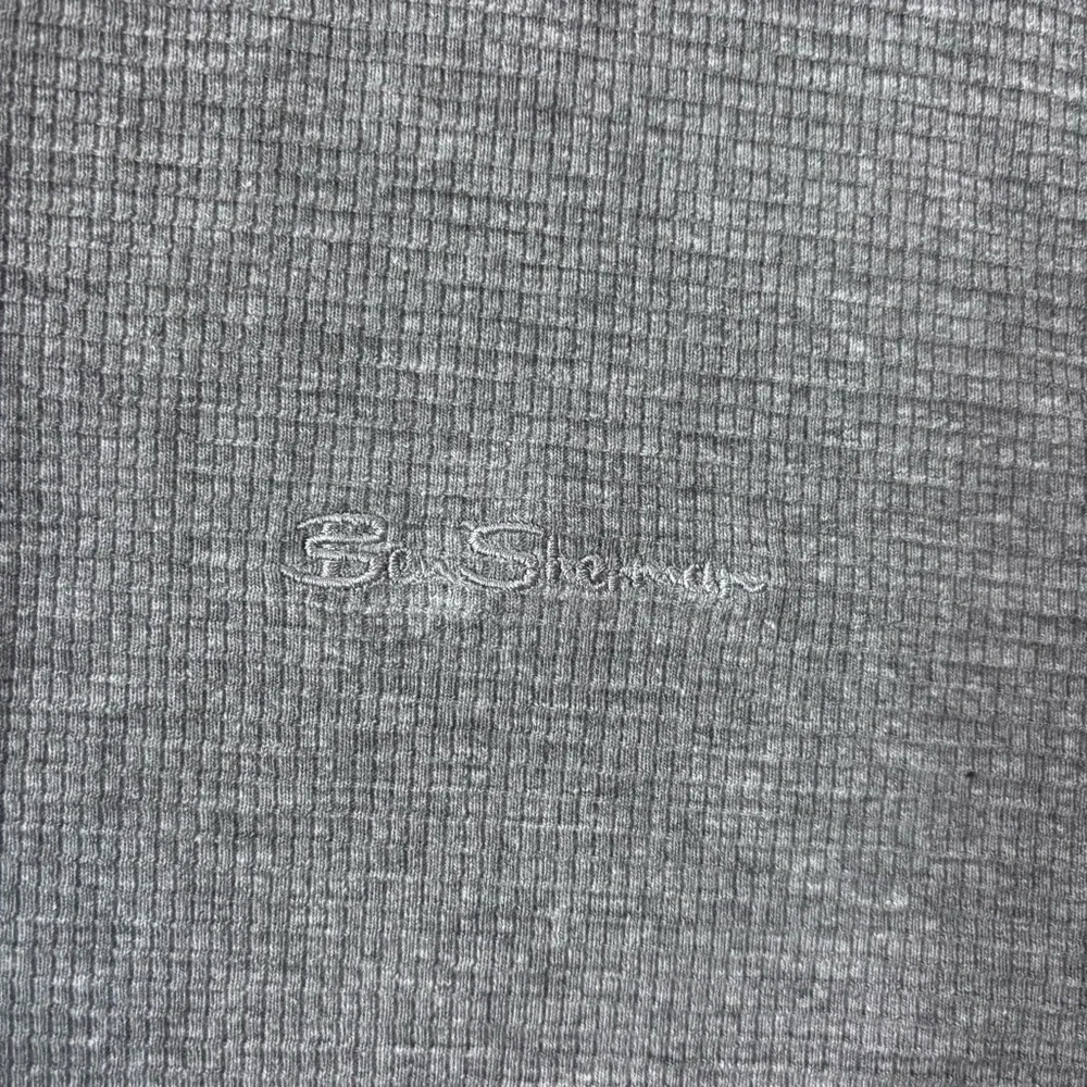 Ben‎ Sherman Men's Henley Gray Blue Waffle Knit Size XL Classic Casual Preppy